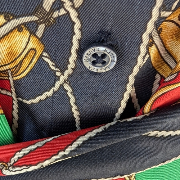 Ralph Lauren shirt dress belted with blue, green, red, nautical, Pockets Sz 2P - Picture 16 of 16